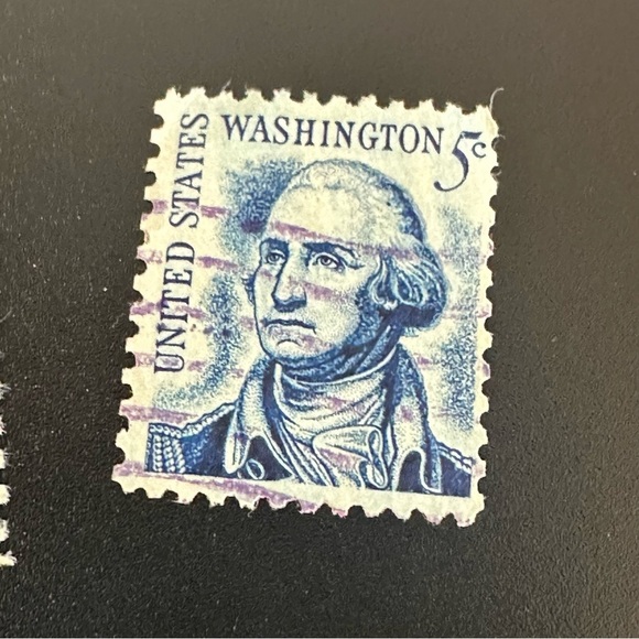 Vintage 5 Cent George Washington Postage Stamps – Blue Used Lot of 3 | 1960s USA - Picture 9 of 10